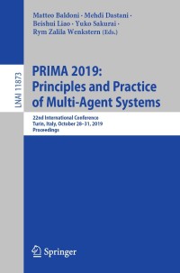 صورة الغلاف: PRIMA 2019:  Principles and Practice of Multi-Agent Systems 9783030337919