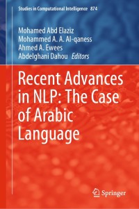 Imagen de portada: Recent Advances in NLP: The Case of Arabic Language 9783030346133