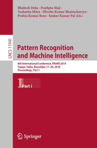 صورة الغلاف: Pattern Recognition and Machine Intelligence 9783030348687