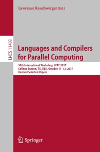 Cover image: Languages and Compilers for Parallel Computing 9783030352240