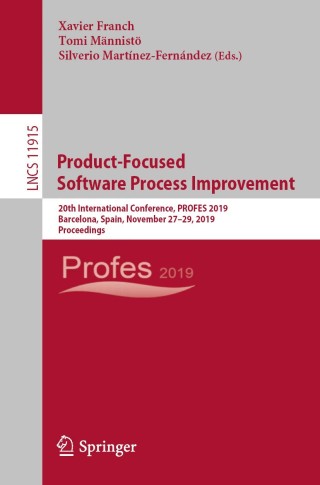 Cover image: Product-Focused Software Process Improvement 9783030353322