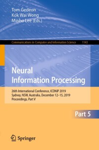 Imagen de portada: Neural Information Processing 9783030368012