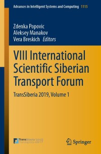 Imagen de portada: VIII International Scientific Siberian Transport Forum 9783030379155