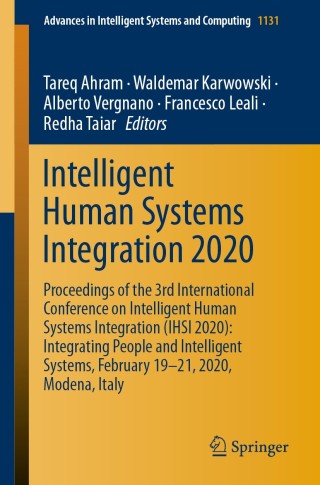 Cover image: Intelligent Human Systems Integration 2020 9783030395117