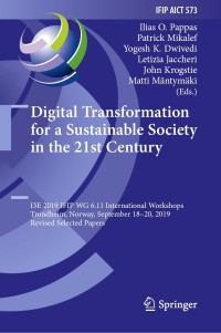 Imagen de portada: Digital Transformation for a Sustainable Society in the 21st Century 9783030396336
