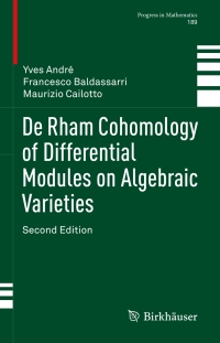 Immagine di copertina: De Rham Cohomology of Differential Modules on Algebraic Varieties 2nd edition 9783030397180