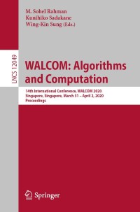 Cover image: WALCOM: Algorithms and Computation 9783030398804