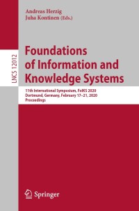 表紙画像: Foundations of Information and Knowledge Systems 9783030399504