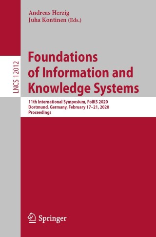 صورة الغلاف: Foundations of Information and Knowledge Systems 9783030399504