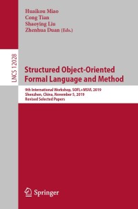 Cover image: Structured Object-Oriented Formal Language and Method 1st edition 9783030414177