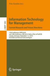 Cover image: Information Technology for Management: Current Research and Future Directions 1st edition 9783030433529