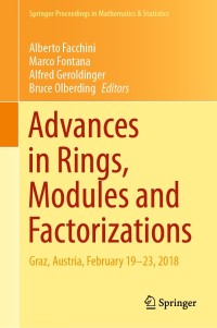 صورة الغلاف: Advances in Rings, Modules and Factorizations 1st edition 9783030434151