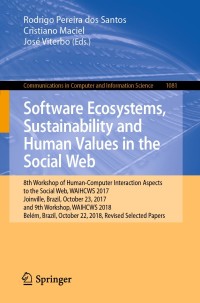 Cover image: Software Ecosystems, Sustainability and Human Values in the Social Web 1st edition 9783030461294