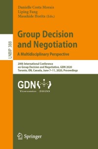 Imagen de portada: Group Decision and Negotiation: A Multidisciplinary Perspective 1st edition 9783030486419
