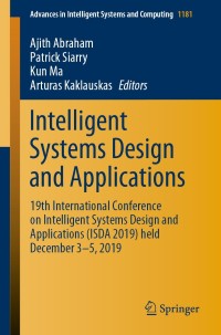 Cover image: Intelligent Systems Design and Applications 1st edition 9783030493417