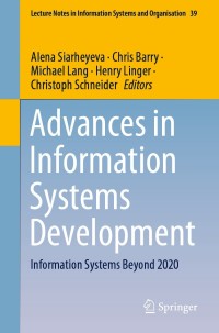 Imagen de portada: Advances in Information Systems Development 1st edition 9783030496432