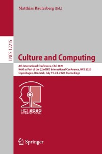 Cover image: Culture and Computing 1st edition 9783030502669