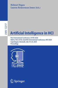 Cover image: Artificial Intelligence in HCI 1st edition 9783030503338