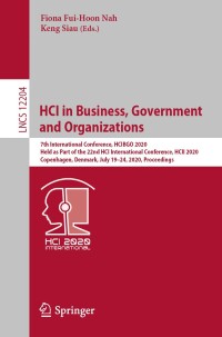 Imagen de portada: HCI in Business, Government and Organizations 1st edition 9783030503406