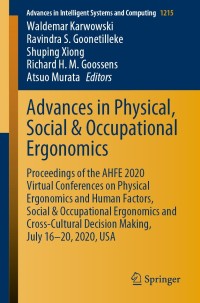 Imagen de portada: Advances in Physical, Social & Occupational Ergonomics 1st edition 9783030515485