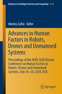 Imagen de portada: Advances in Human Factors in Robots, Drones and Unmanned Systems 1st edition 9783030517571