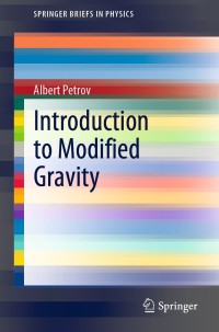 Cover image: Introduction to Modified Gravity 9783030528614