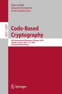 Cover image: Code-Based Cryptography 1st edition 9783030540739