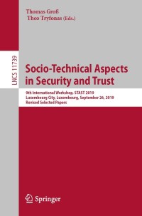 Imagen de portada: Socio-Technical Aspects in Security and Trust 9783030559571