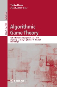 Imagen de portada: Algorithmic Game Theory 1st edition 9783030579791