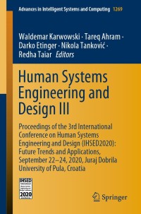 Cover image: Human Systems Engineering and Design III 1st edition 9783030582814