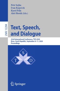 Cover image: Text, Speech, and Dialogue 1st edition 9783030583224