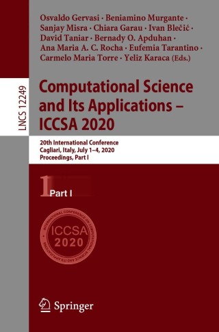 Cover image: Computational Science and Its Applications – ICCSA 2020 1st edition 9783030587987