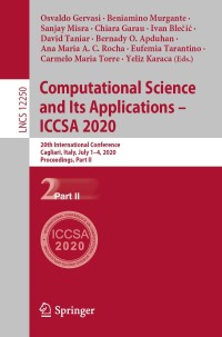 Cover image: Computational Science and Its Applications – ICCSA 2020 1st edition 9783030588014