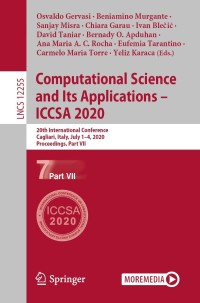 Immagine di copertina: Computational Science and Its Applications – ICCSA 2020 1st edition 9783030588199