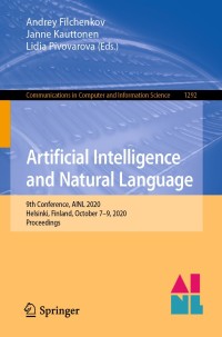 Cover image: Artificial Intelligence and Natural Language 1st edition 9783030590819