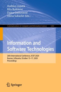 Cover image: Information and Software Technologies 1st edition 9783030595050