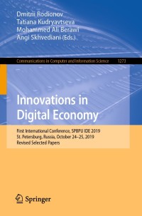 Cover image: Innovations in Digital Economy 1st edition 9783030600792