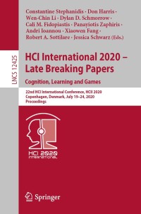 Cover image: HCI International 2020 – Late Breaking Papers: Cognition, Learning and Games 1st edition 9783030601270