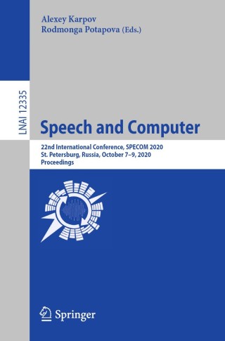 Cover image: Speech and Computer 1st edition 9783030602758