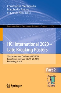 Cover image: HCI International 2020 – Late Breaking Posters 1st edition 9783030607029