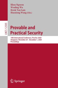 Cover image: Provable and Practical Security 1st edition 9783030625757