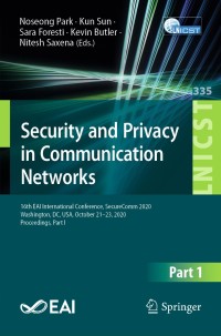 Cover image: Security and Privacy in Communication Networks 1st edition 9783030630850