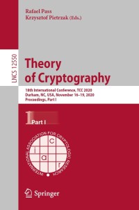 Immagine di copertina: Theory of Cryptography 1st edition 9783030643744