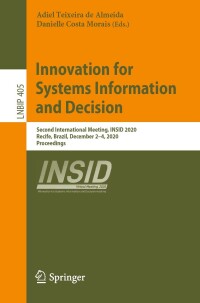 表紙画像: Innovation for Systems Information and Decision 1st edition 9783030643980