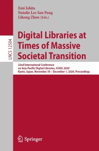 Cover image: Digital Libraries at Times of Massive Societal Transition 1st edition 9783030644512