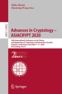 表紙画像: Advances in Cryptology – ASIACRYPT 2020 1st edition 9783030648336