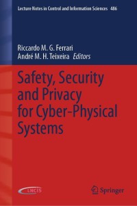 Cover image: Safety, Security and Privacy for Cyber-Physical Systems 9783030650476