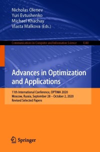 Cover image: Advances in Optimization and Applications 9783030657383