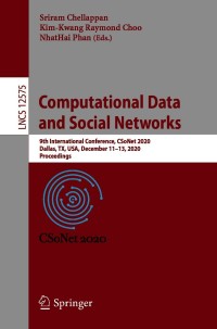 Cover image: Computational Data and Social Networks 1st edition 9783030660451