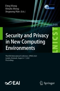 Imagen de portada: Security and Privacy in New Computing Environments 9783030669218